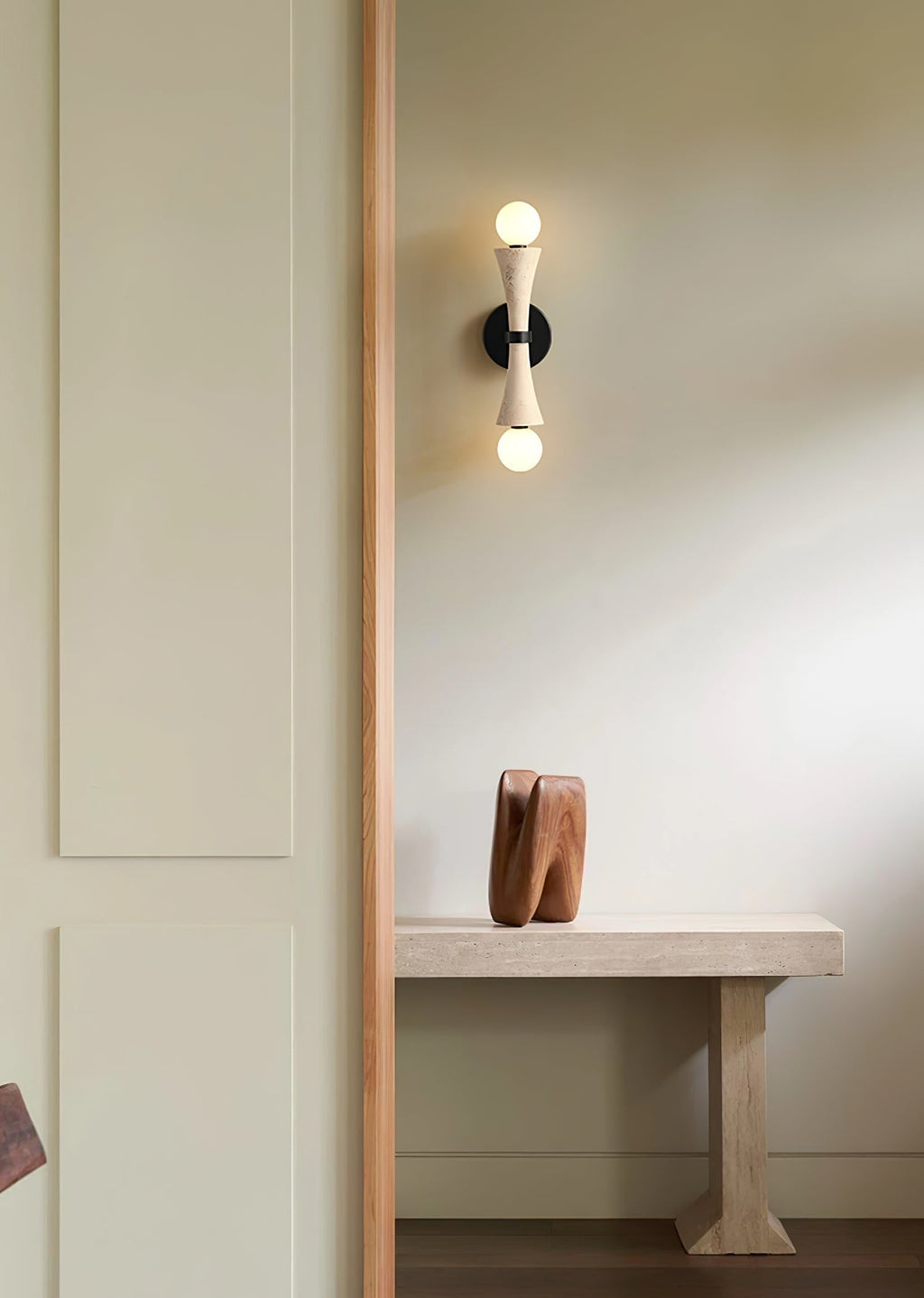 Travertine Sculpture Wall Light