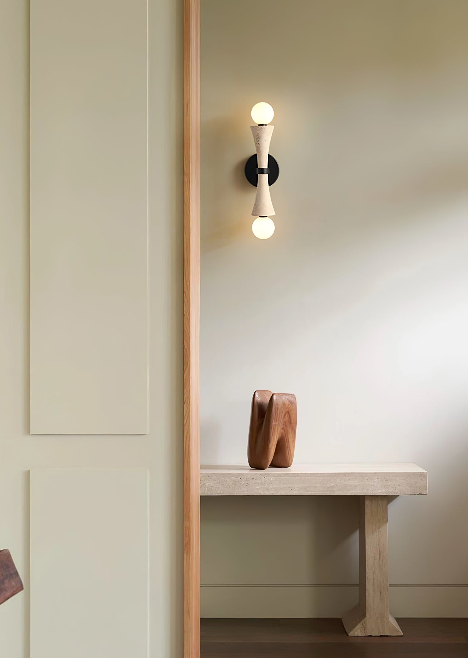 Travertine Sculpture Wall Light