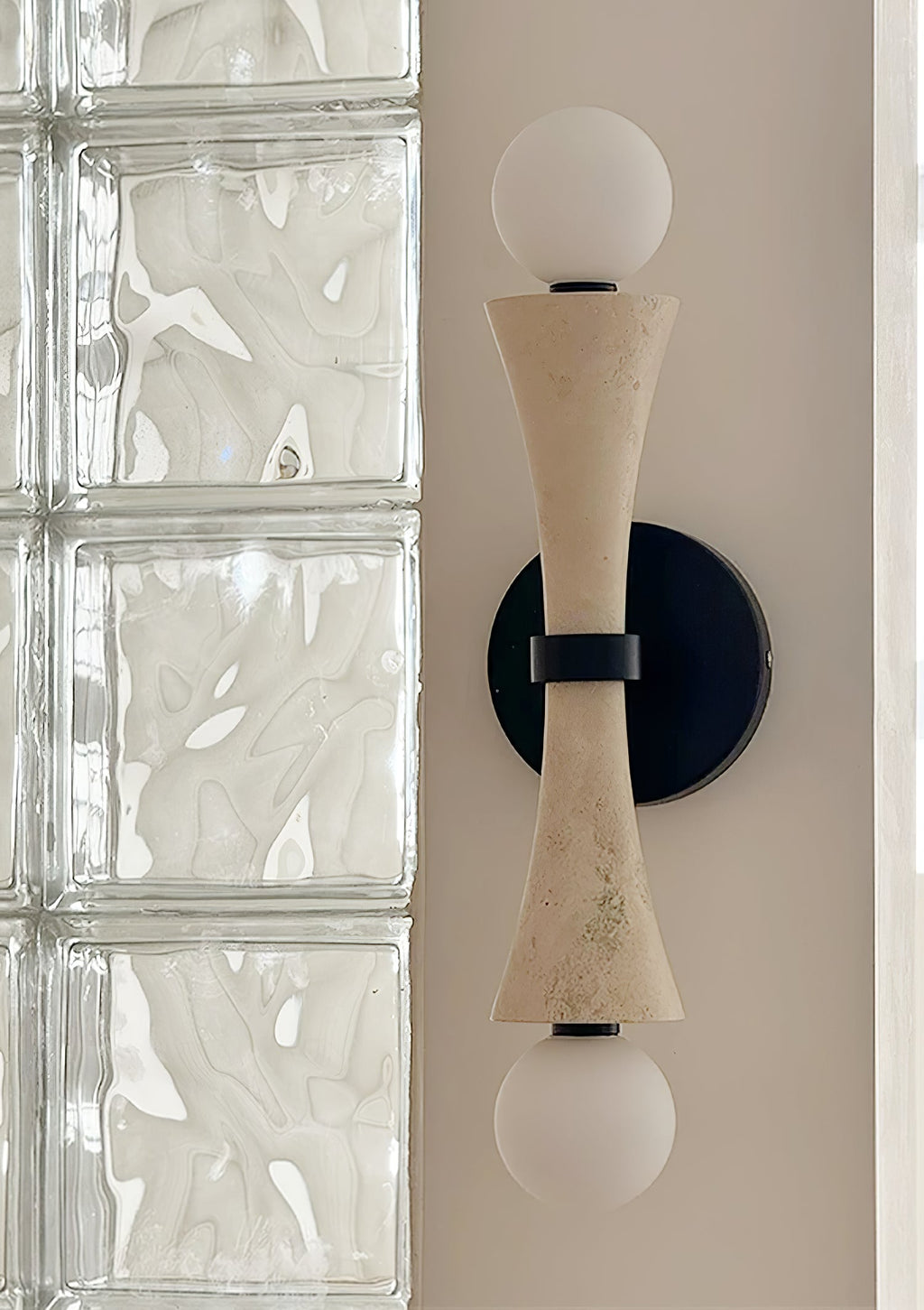 Travertine Sculpture Wall Light