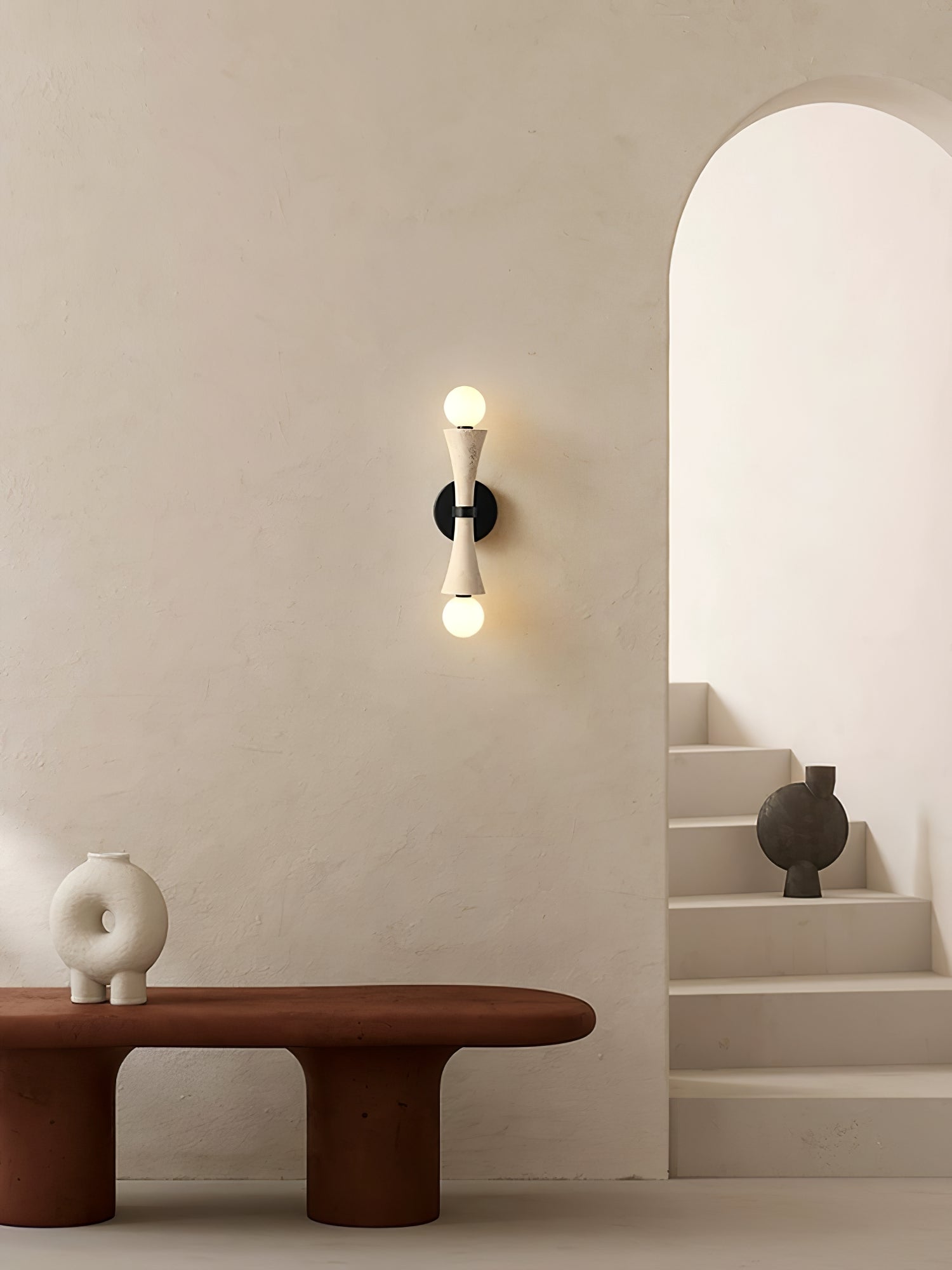 Travertine Sculpture Wall Light