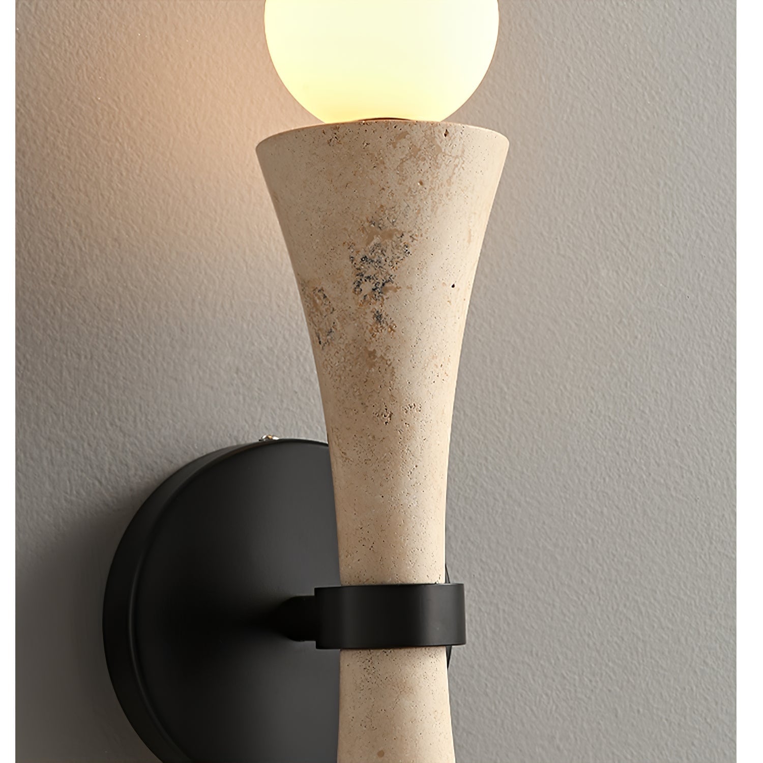 Travertine Sculpture Wall Light