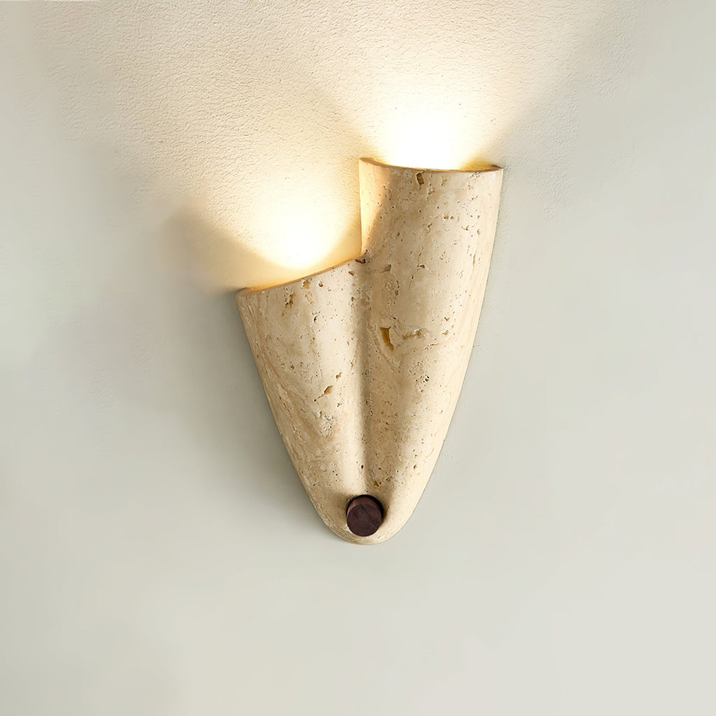 Draped Elegance Travertine Sconce