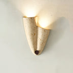 Draped Elegance Travertine Sconce