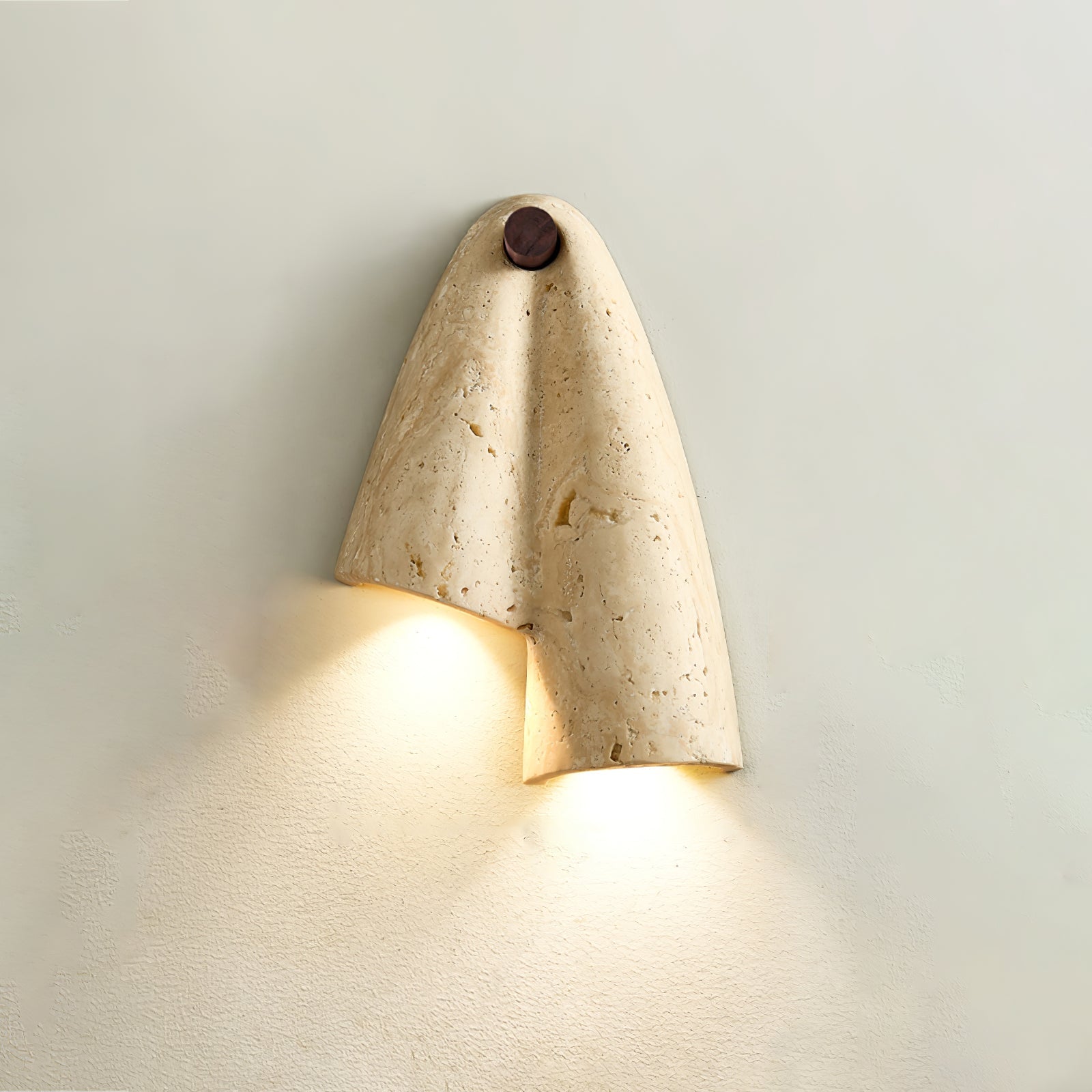 Draped Elegance Travertine Sconce