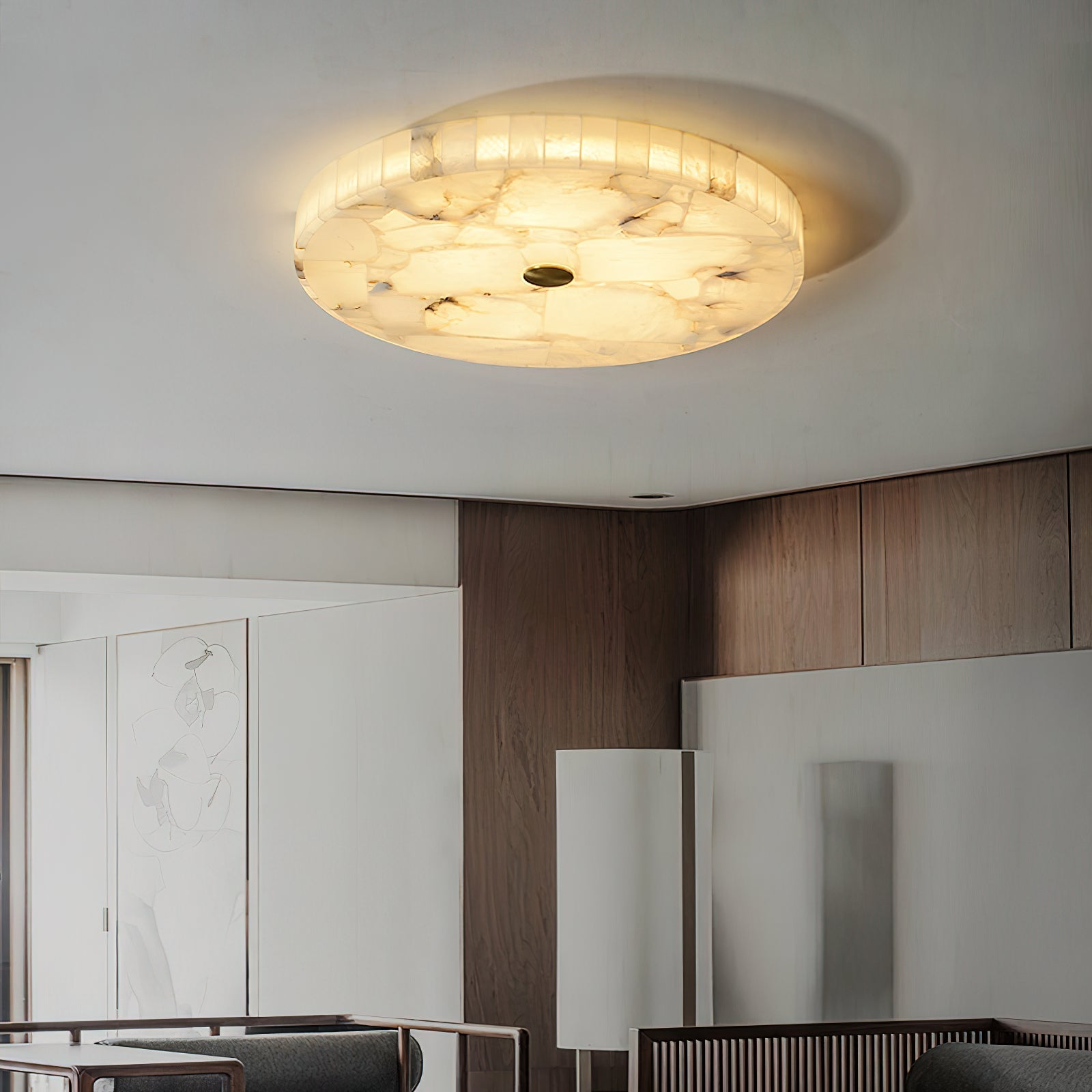 Aureline Alabaster Mosaic Ceiling Light