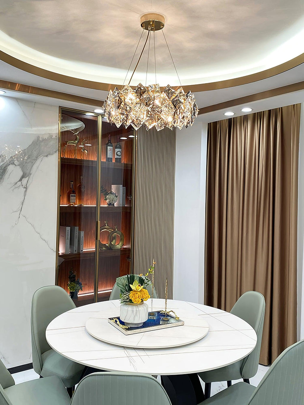 Calysera Round Crystal Chandelier