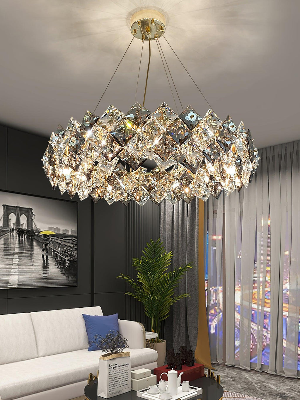 Calysera Round Crystal Chandelier