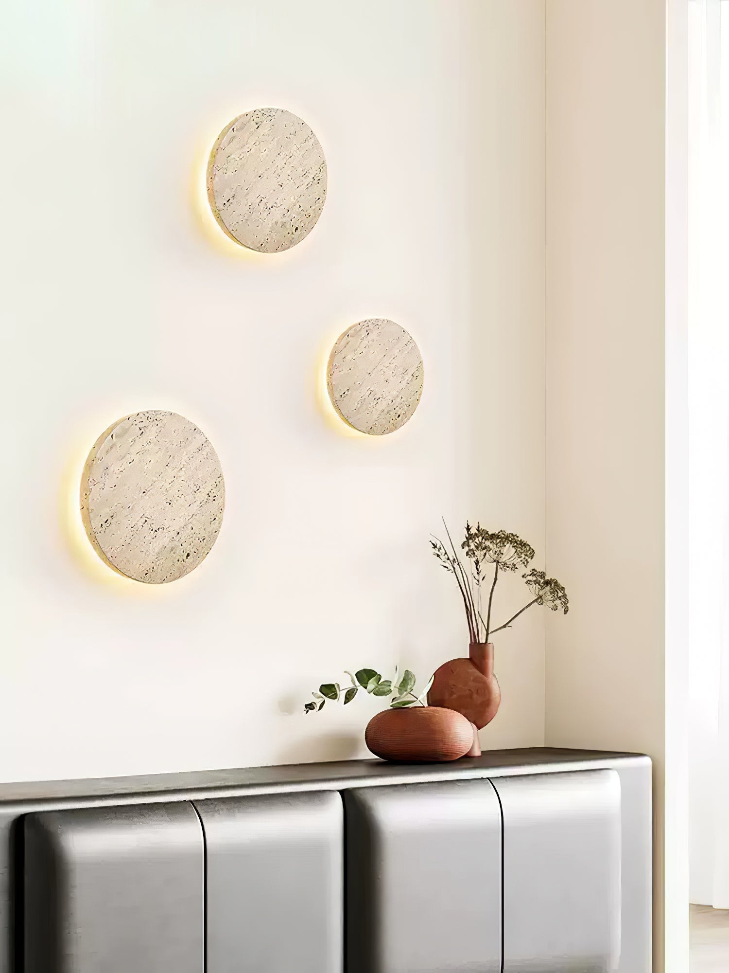 Thalira Travertine Harmony Sconce