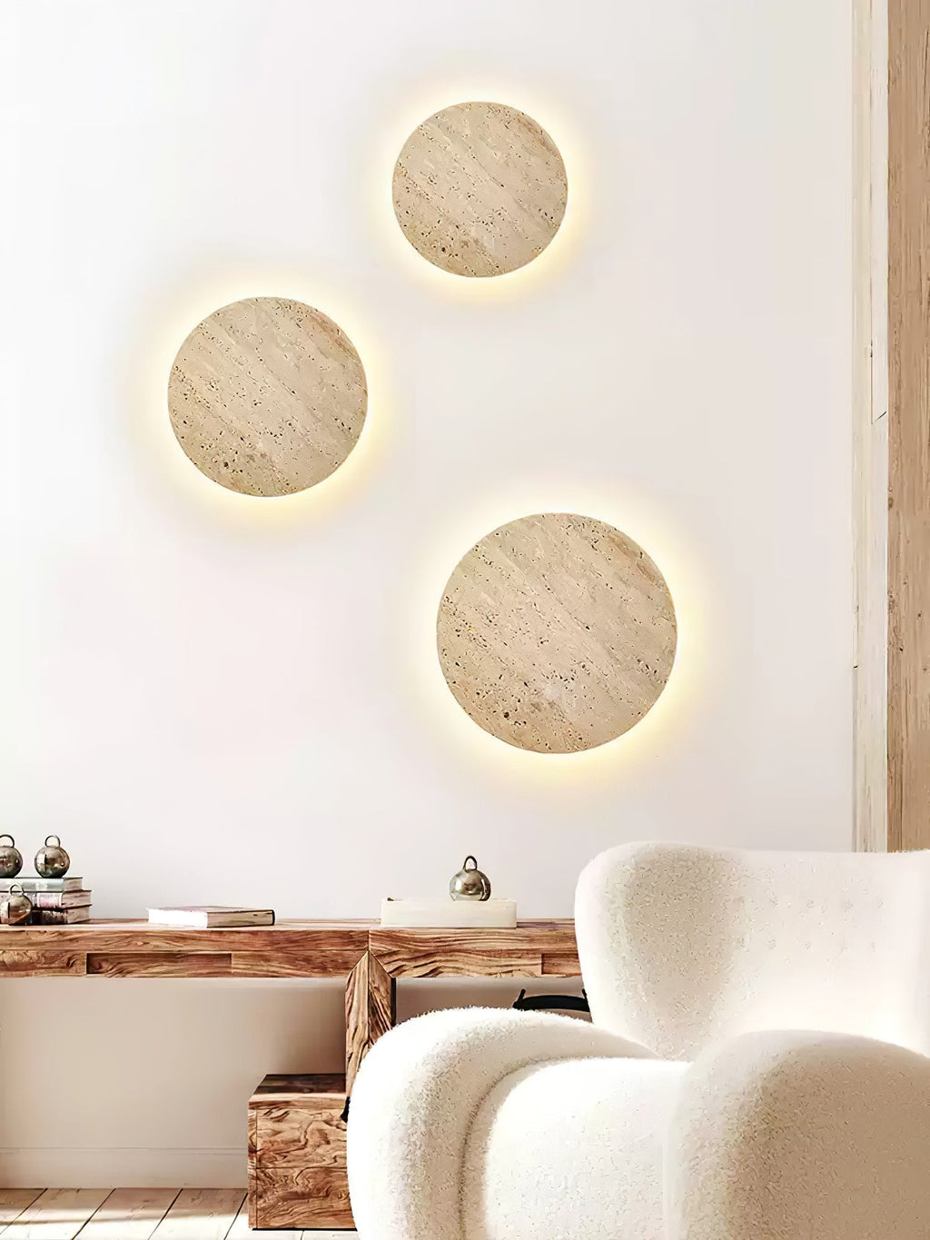 Thalira Travertine Harmony Sconce