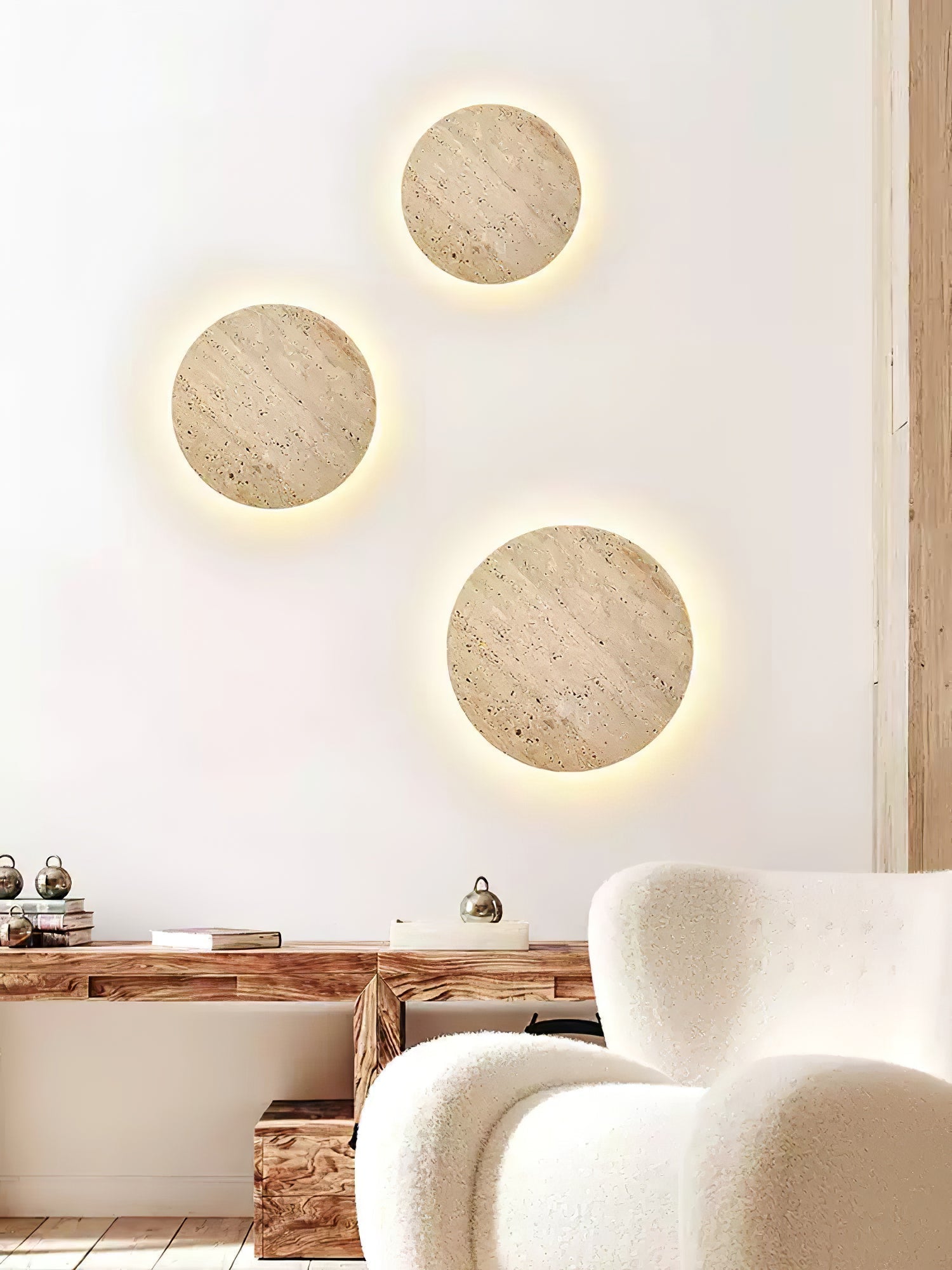 Thalira Travertine Harmony Sconce