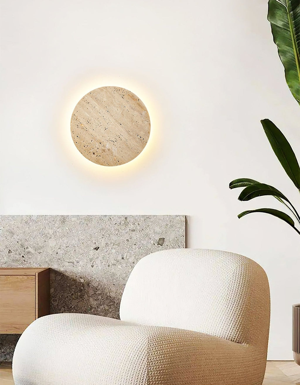 Thalira Travertine Harmony Sconce