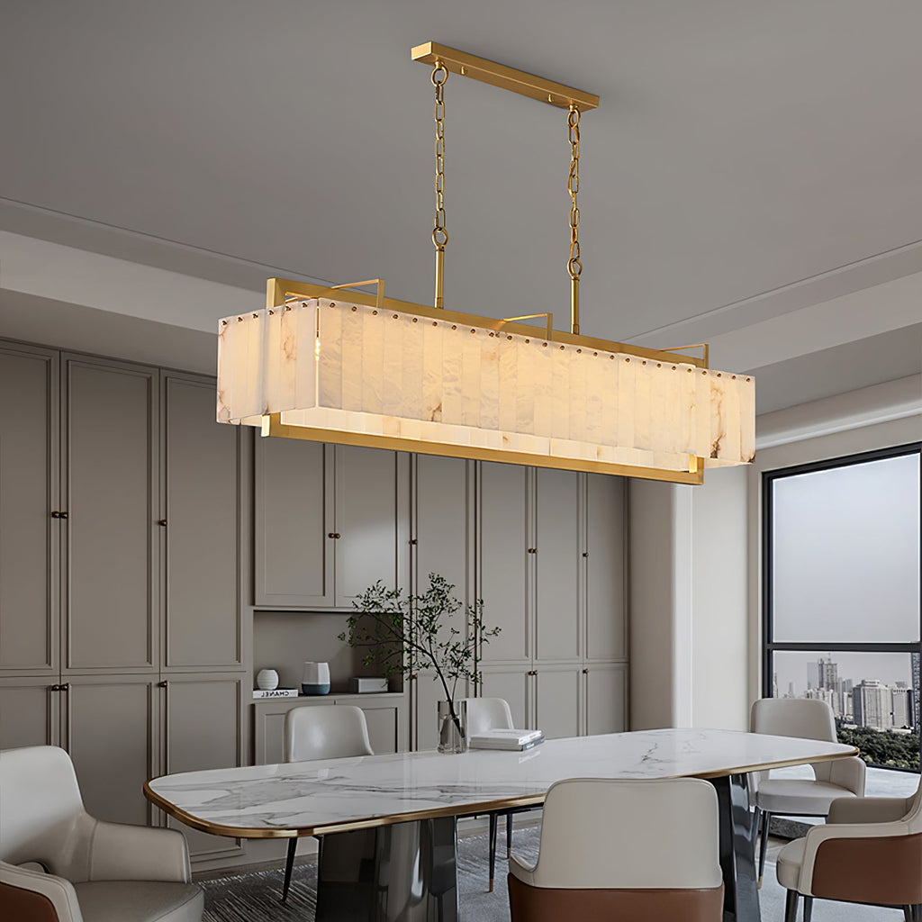 Selene Rectangular Alabaster Pendant