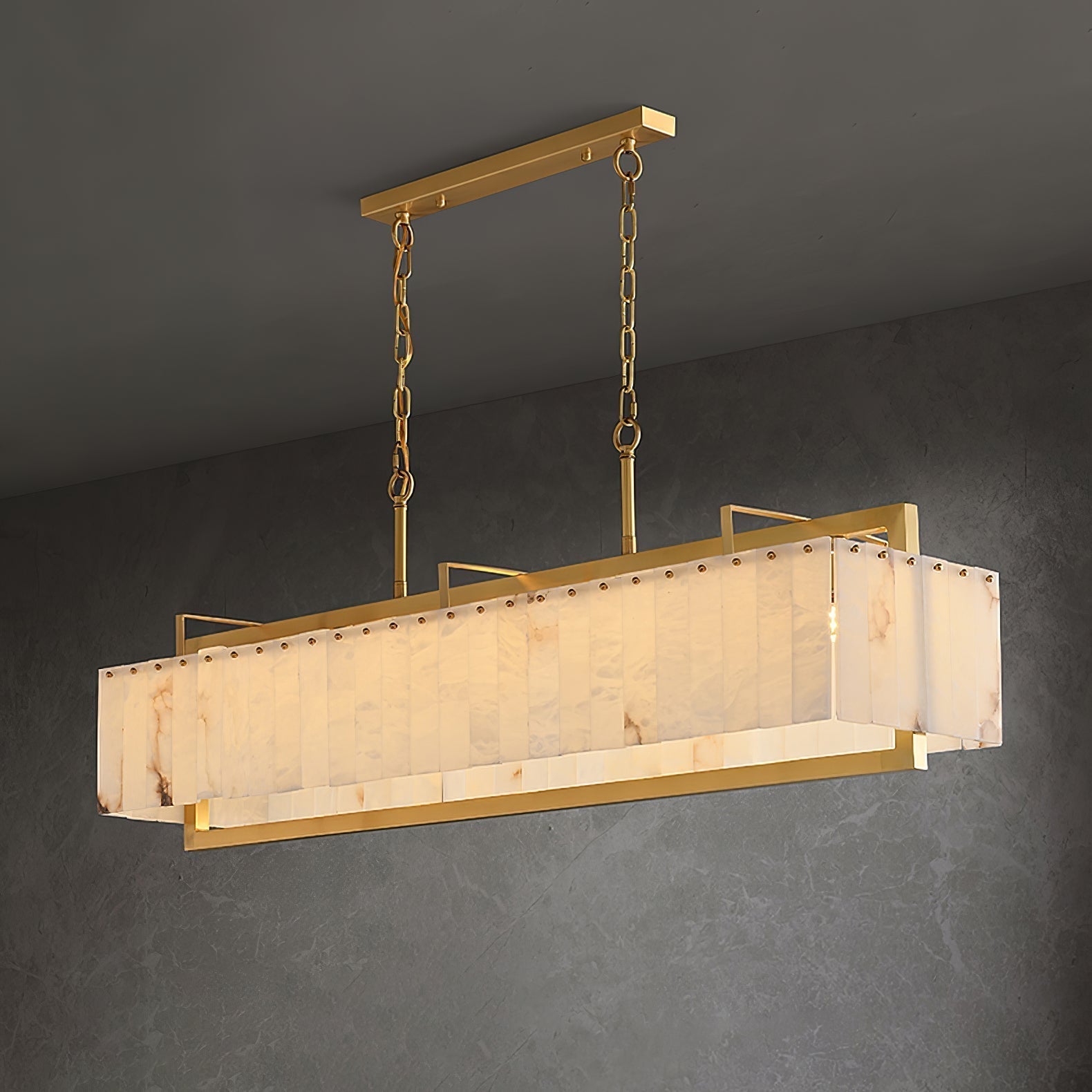 Selene Rectangular Alabaster Pendant