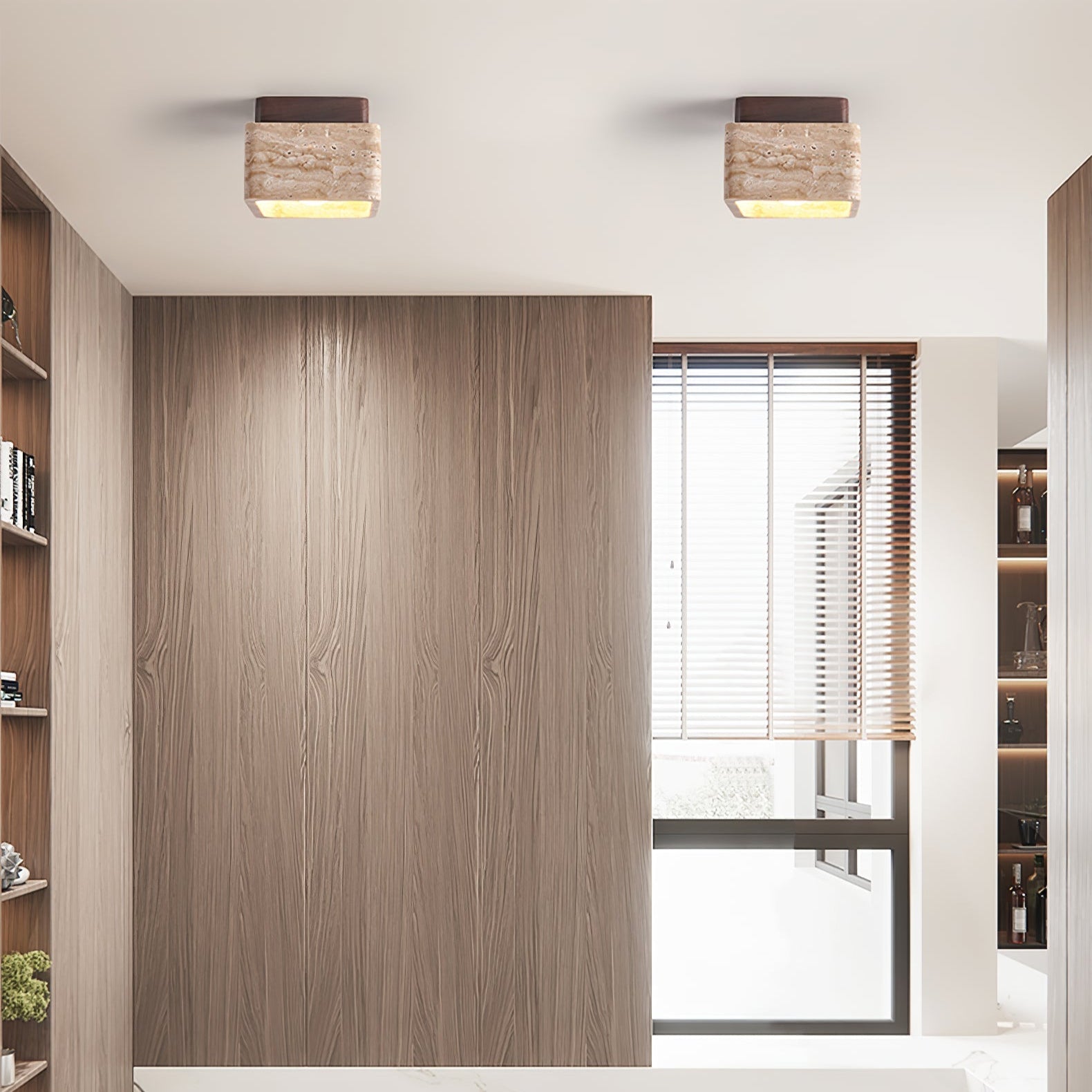 Travertine Serenity Ceiling Light
