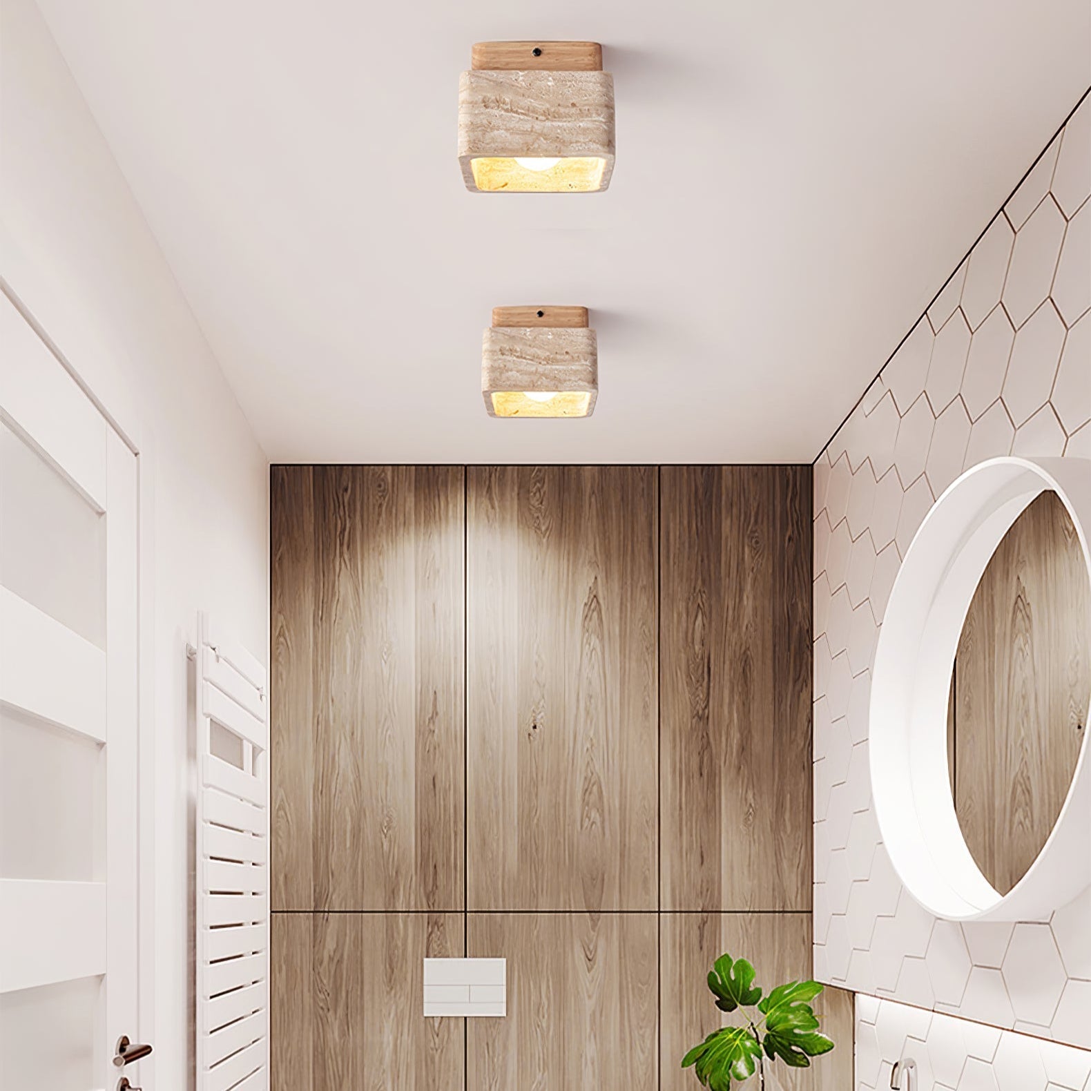 Travertine Serenity Ceiling Light