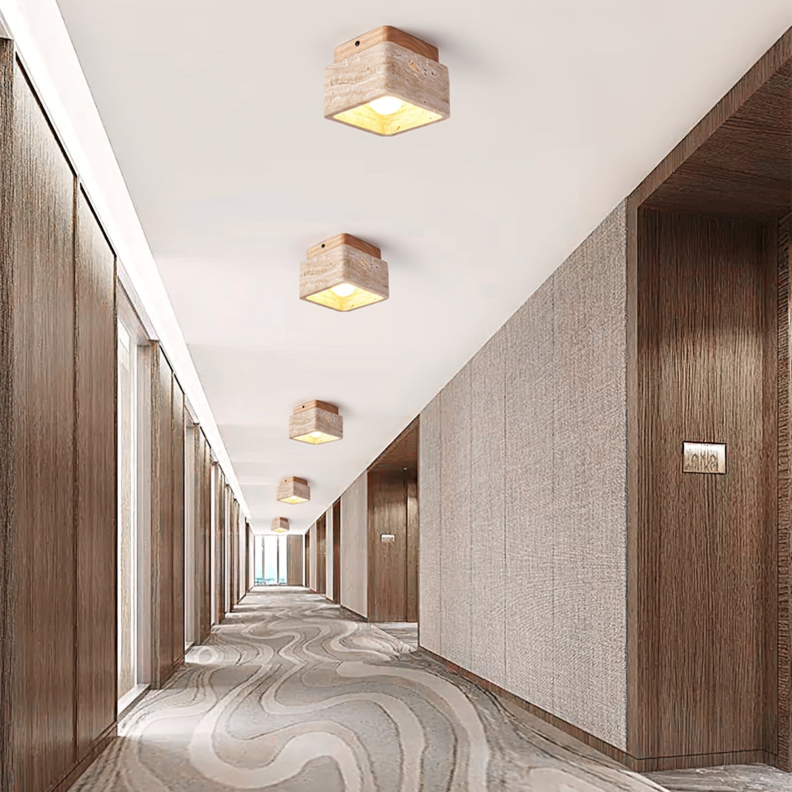 Travertine Serenity Ceiling Light