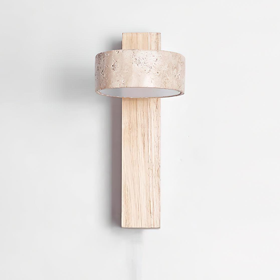Olivia Travertine & Wood Wall Light