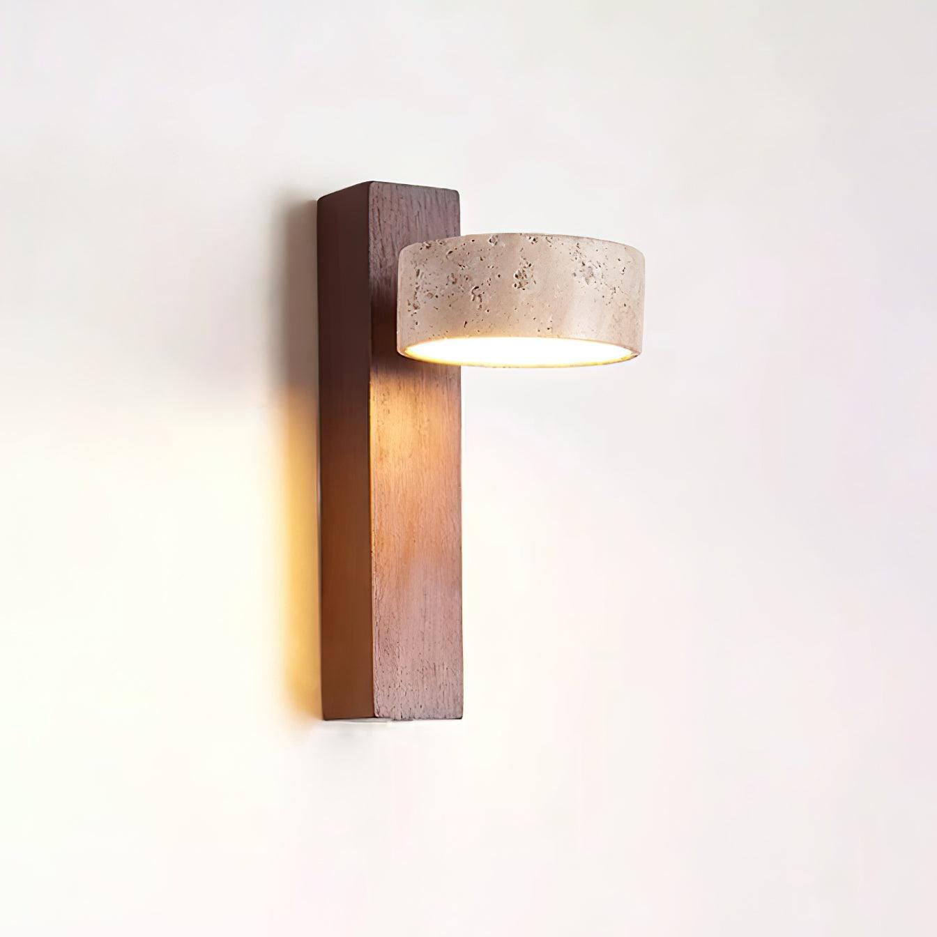 Olivia Travertine & Wood Wall Light