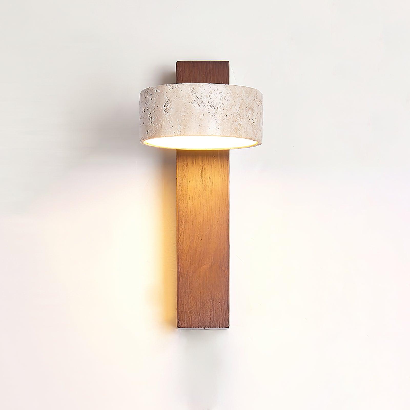 Olivia Travertine & Wood Wall Light