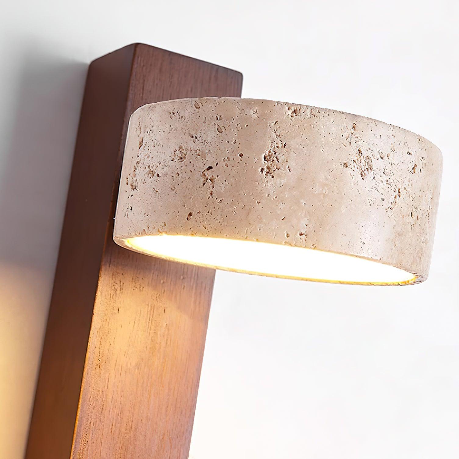 Olivia Travertine & Wood Wall Light