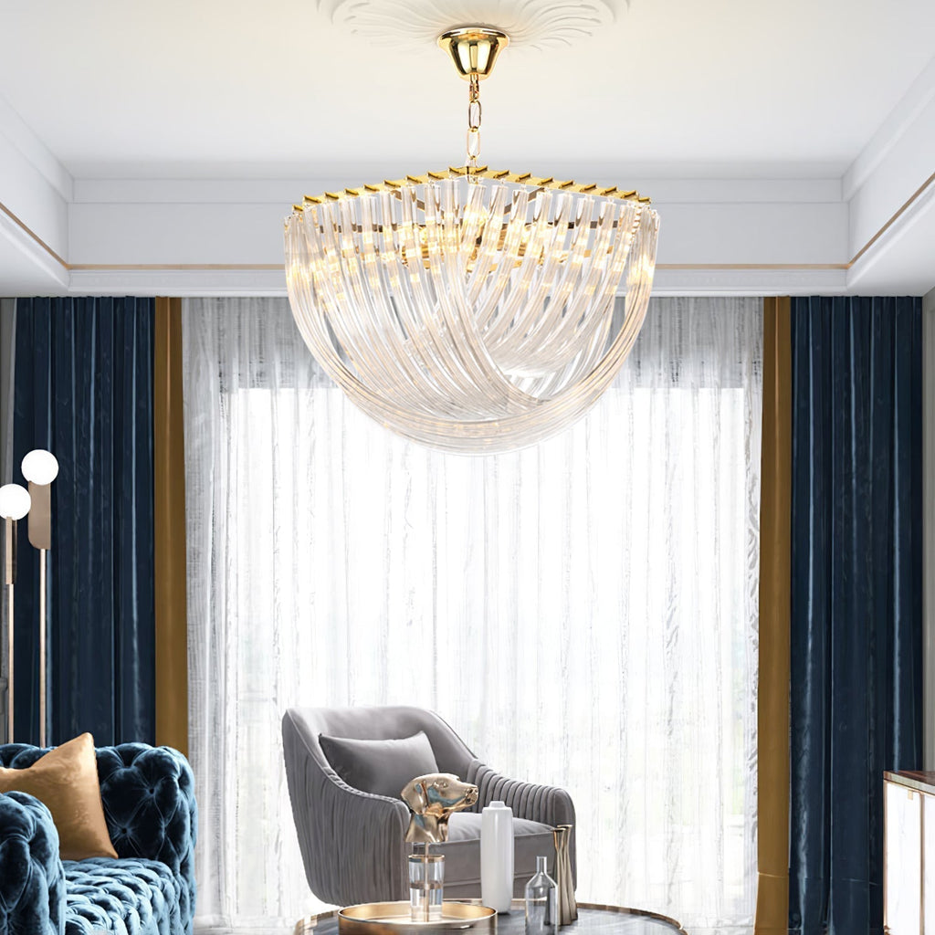 Cyrilla Curved Glass Chandelier
