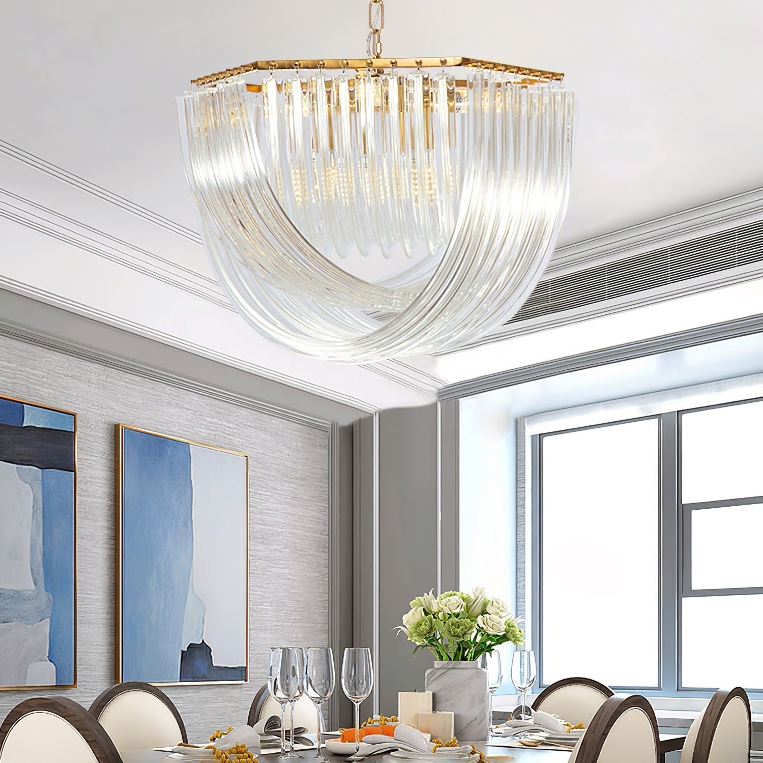 Cyrilla Curved Glass Chandelier