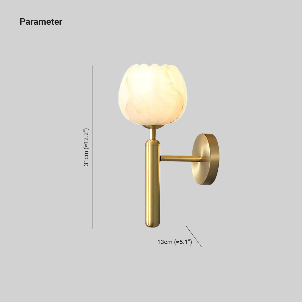 Floral Alabaster Wall Light