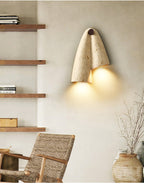 Draped Elegance Travertine Sconce