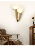Draped Elegance Travertine Sconce