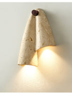 Draped Elegance Travertine Sconce