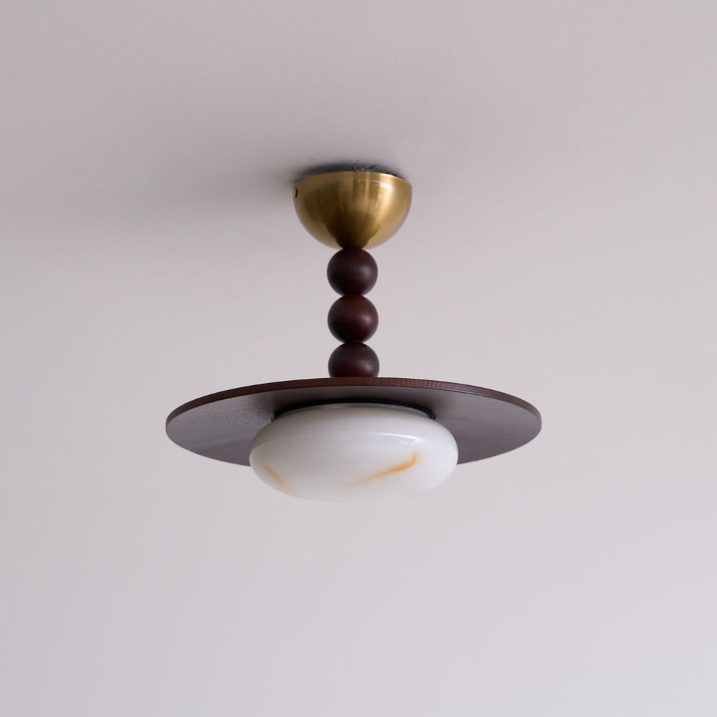 Walnut Alabaster Ceiling Light