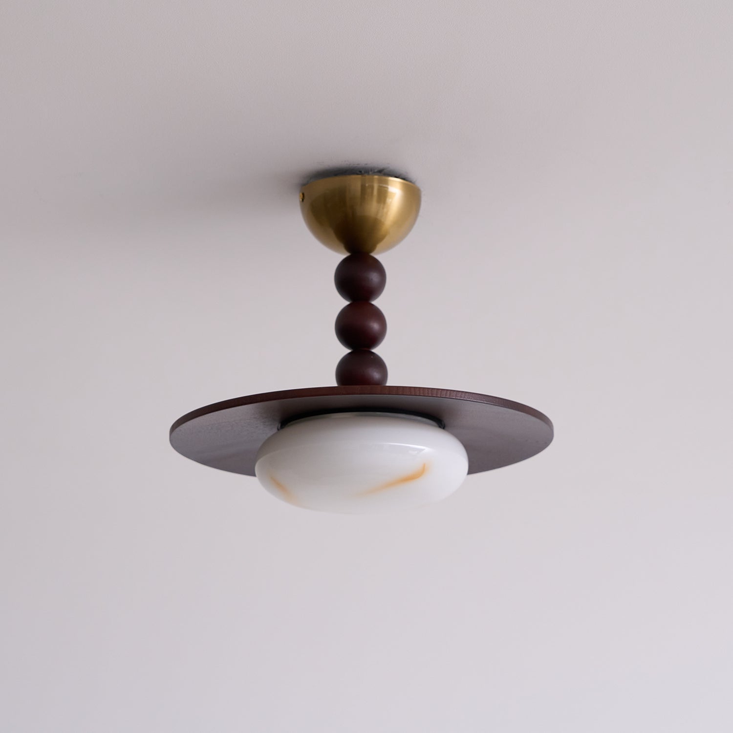 Walnut Alabaster Ceiling Light