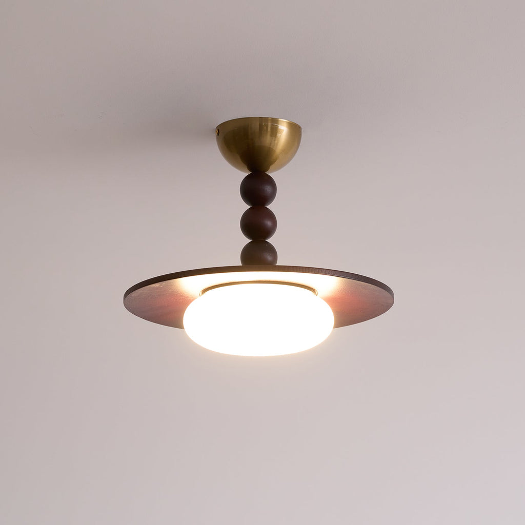 Walnut Alabaster Ceiling Light