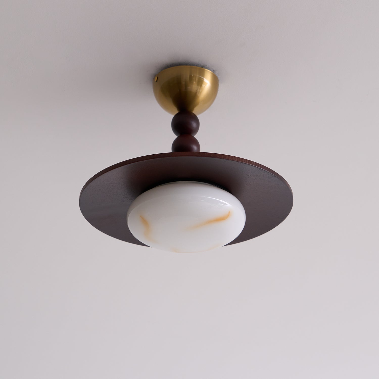 Walnut Alabaster Ceiling Light
