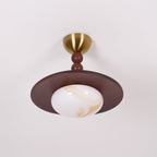 Walnut Alabaster Ceiling Light
