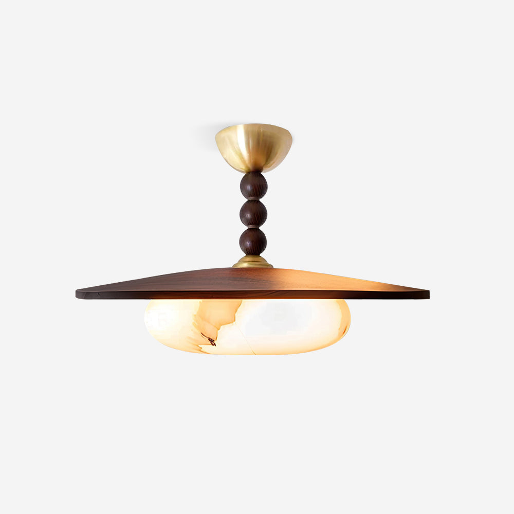 Walnut Alabaster Ceiling Light