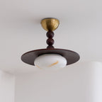 Walnut Alabaster Ceiling Light