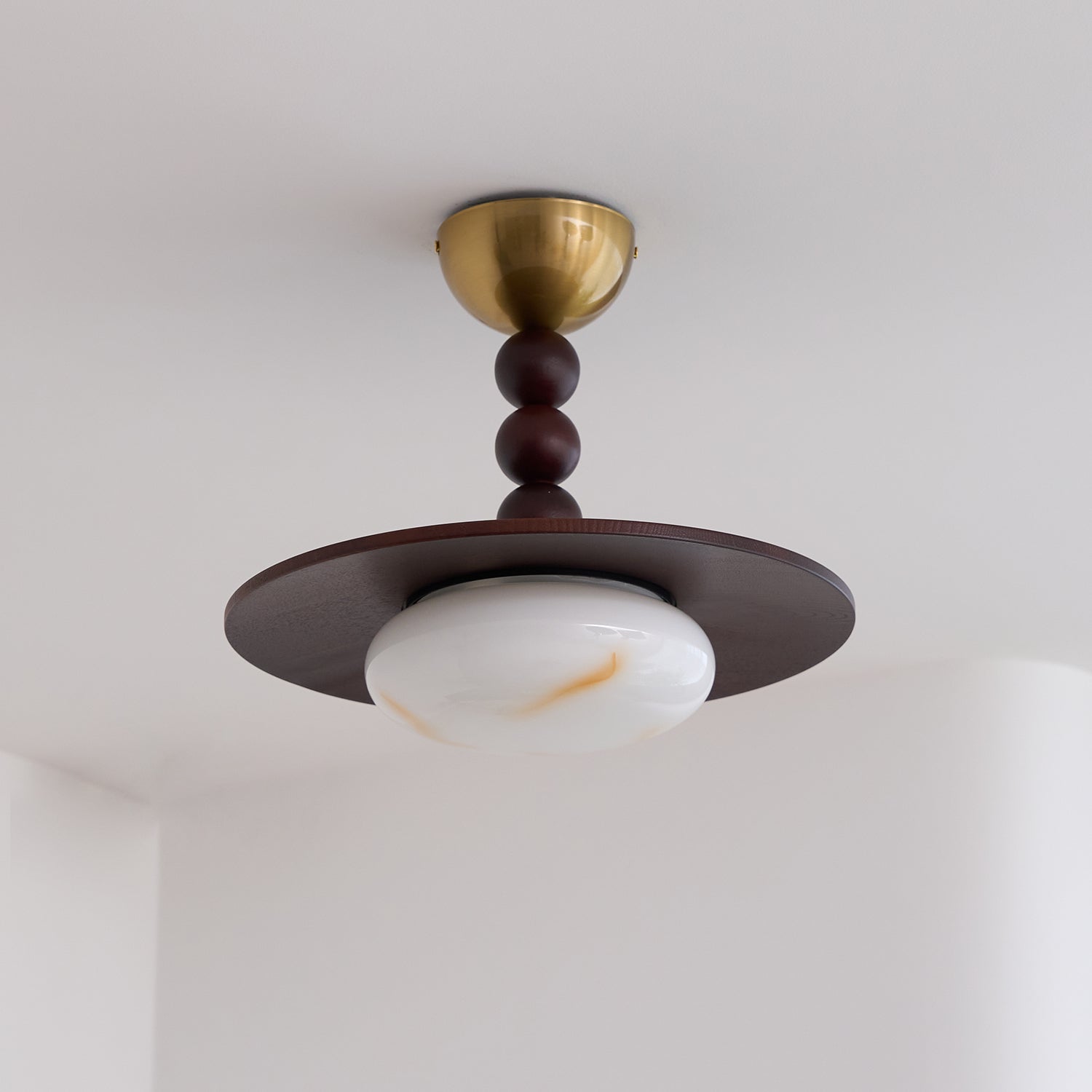 Walnut Alabaster Ceiling Light