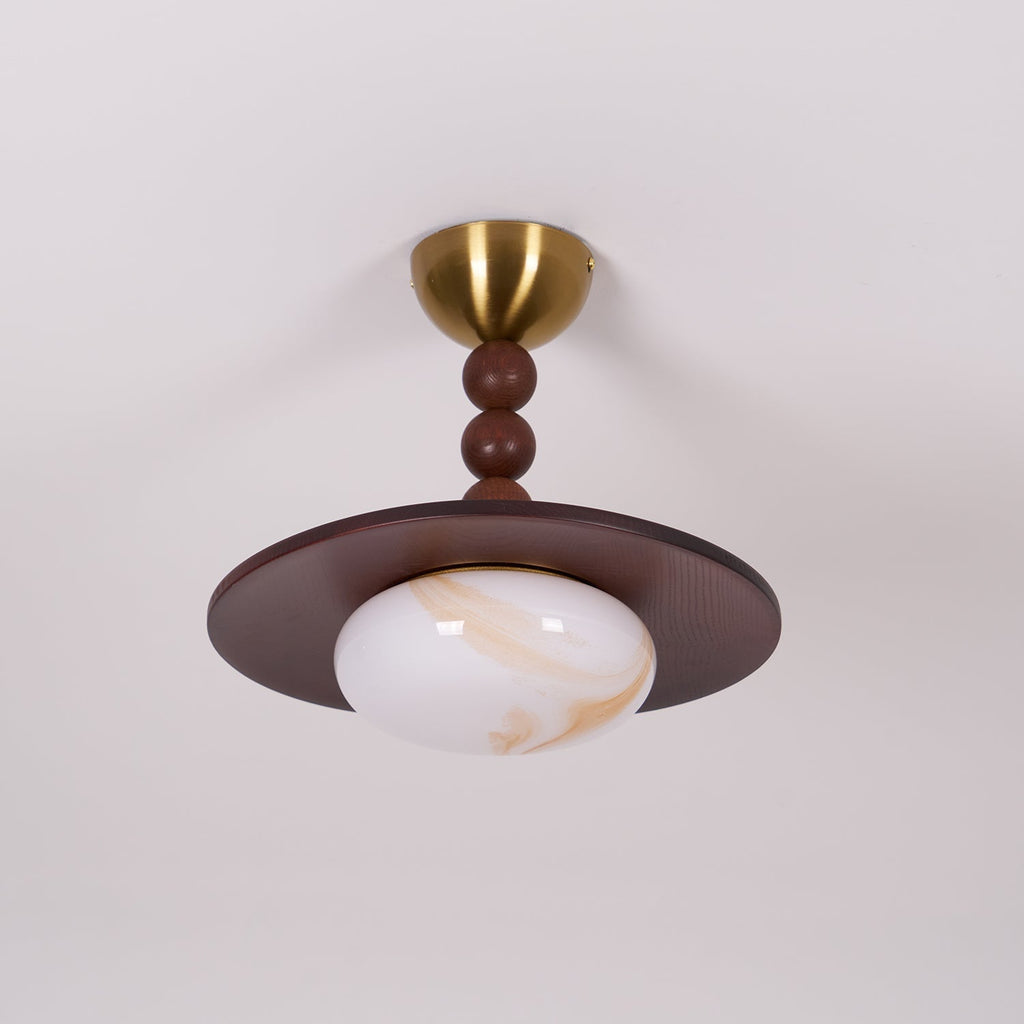 Walnut Alabaster Ceiling Light