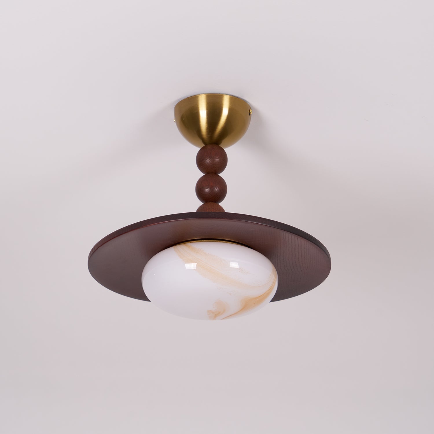 Walnut Alabaster Ceiling Light