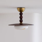 Walnut Alabaster Ceiling Light