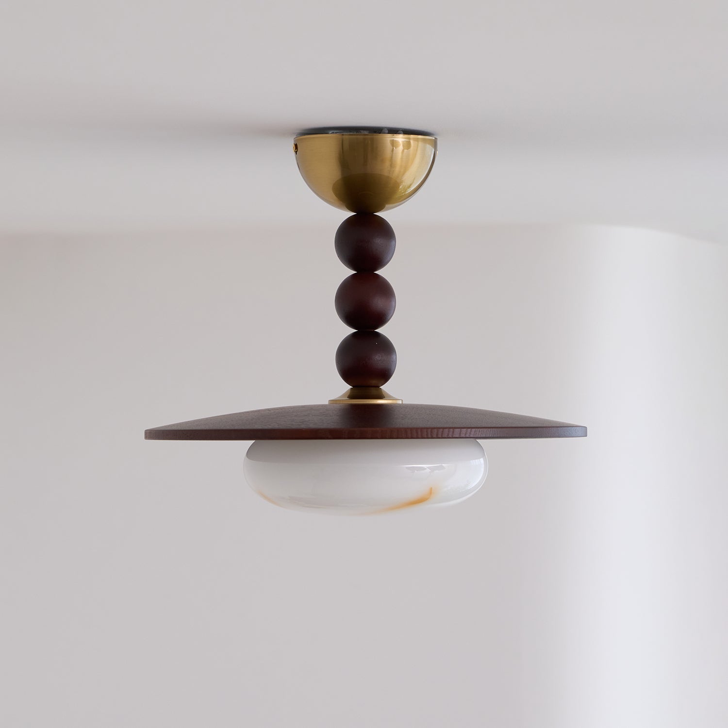 Walnut Alabaster Ceiling Light