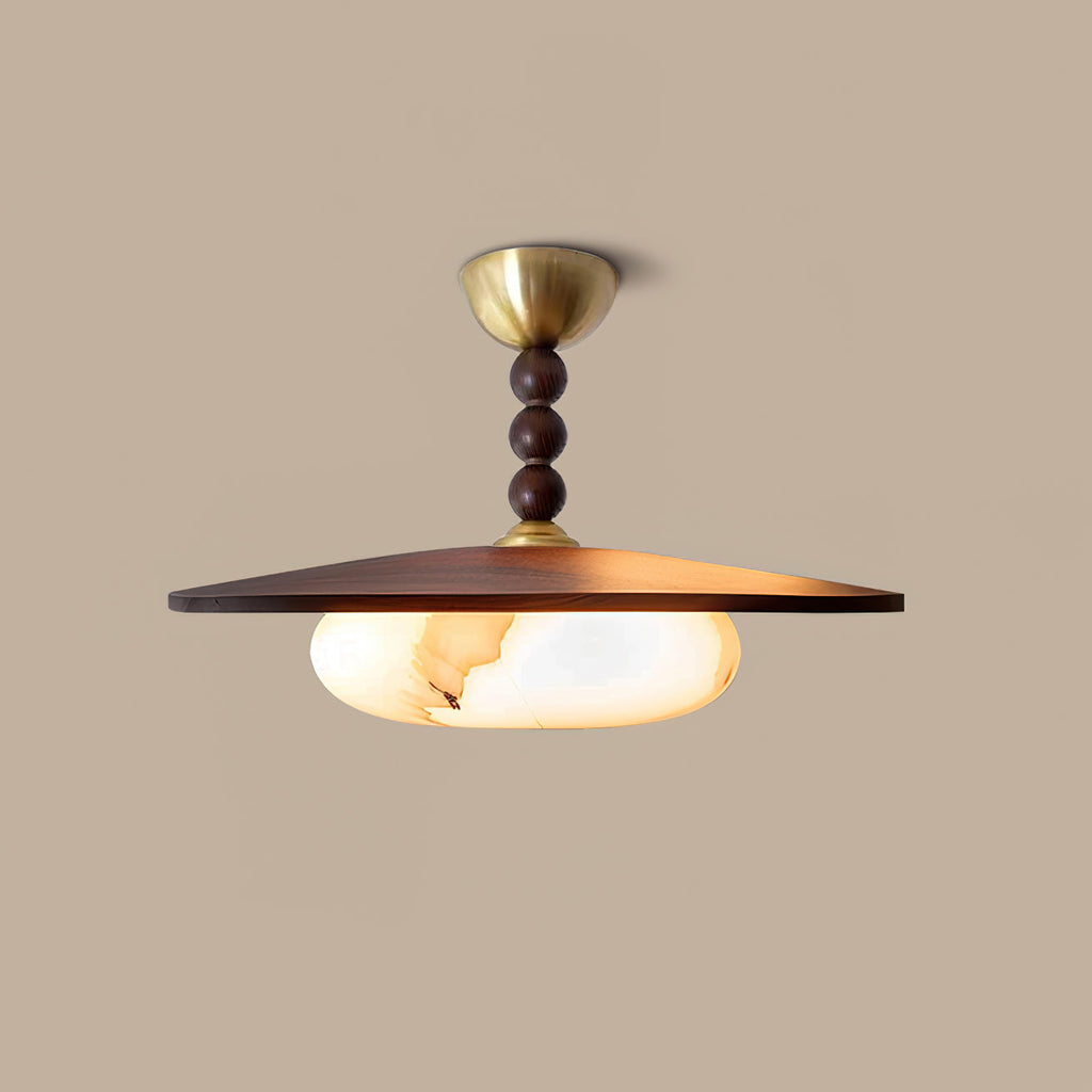 Walnut Alabaster Ceiling Light