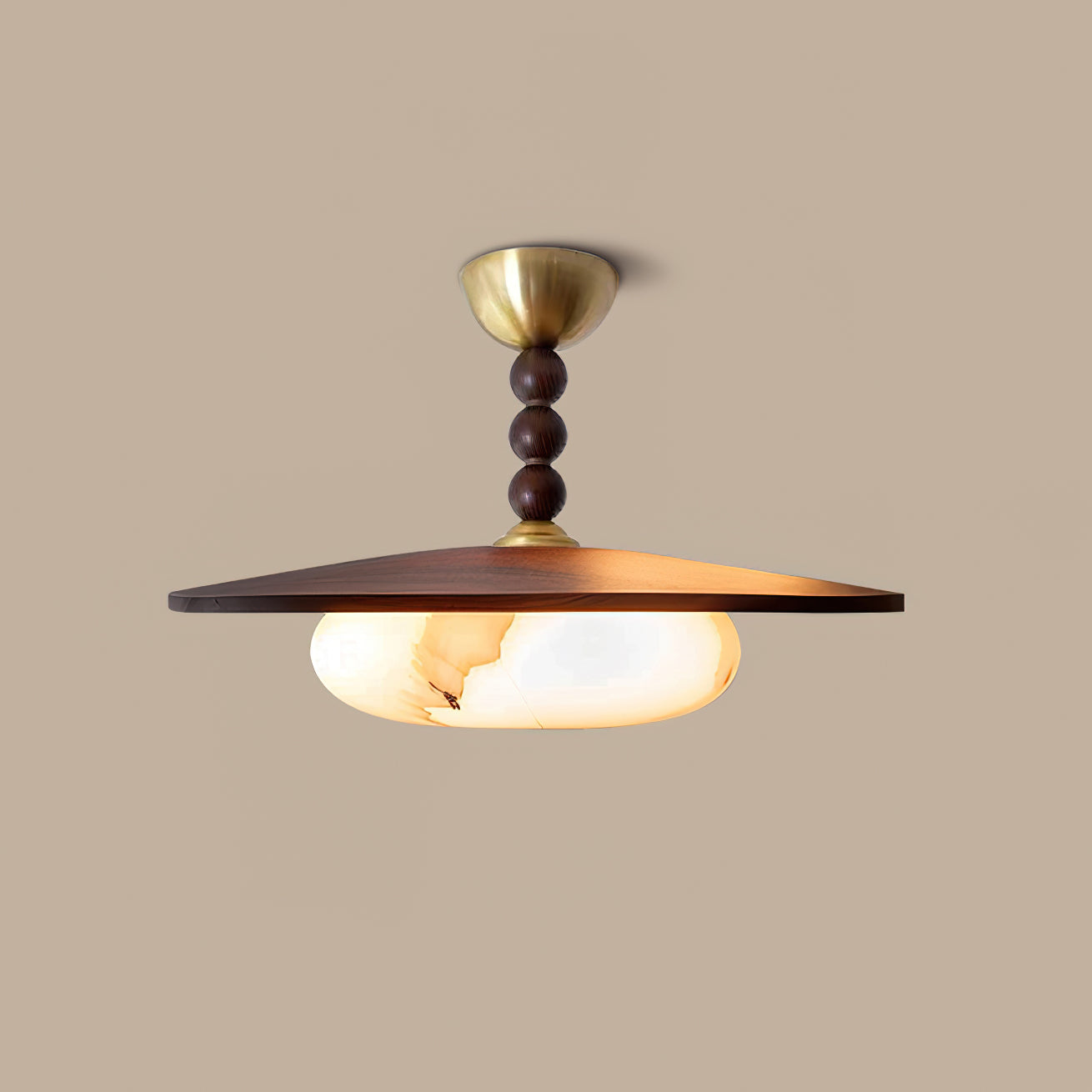Walnut Alabaster Ceiling Light