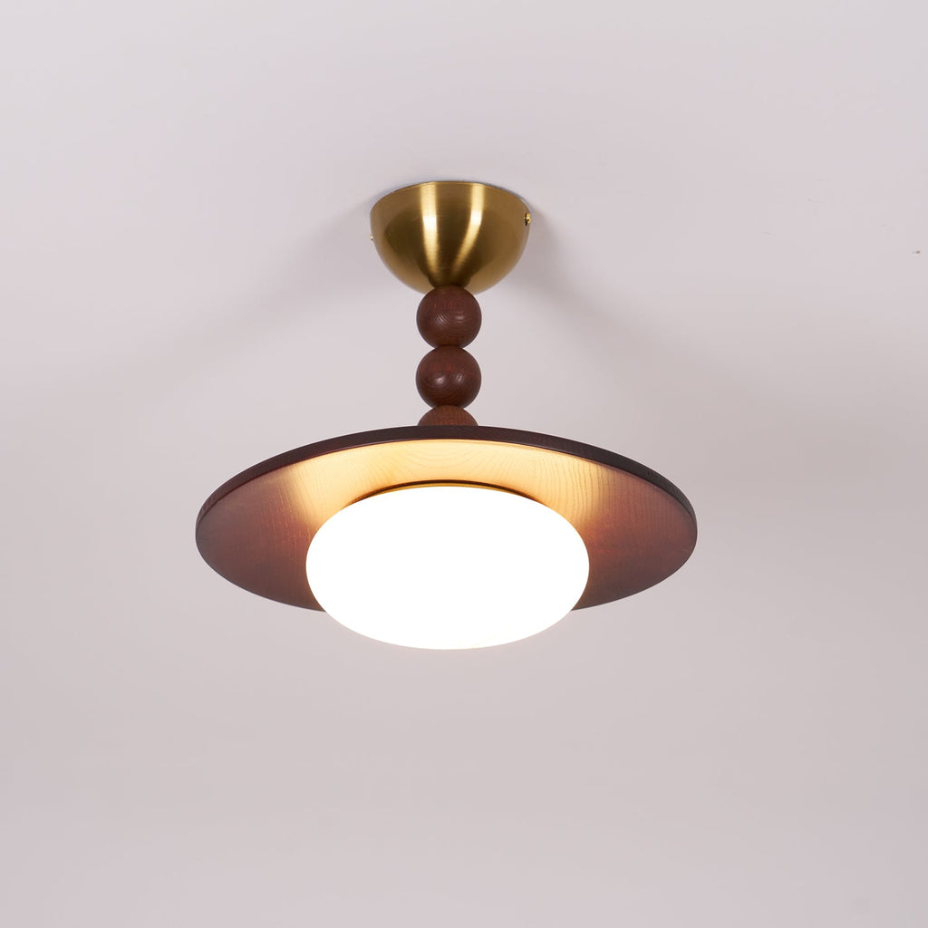 Walnut Alabaster Ceiling Light