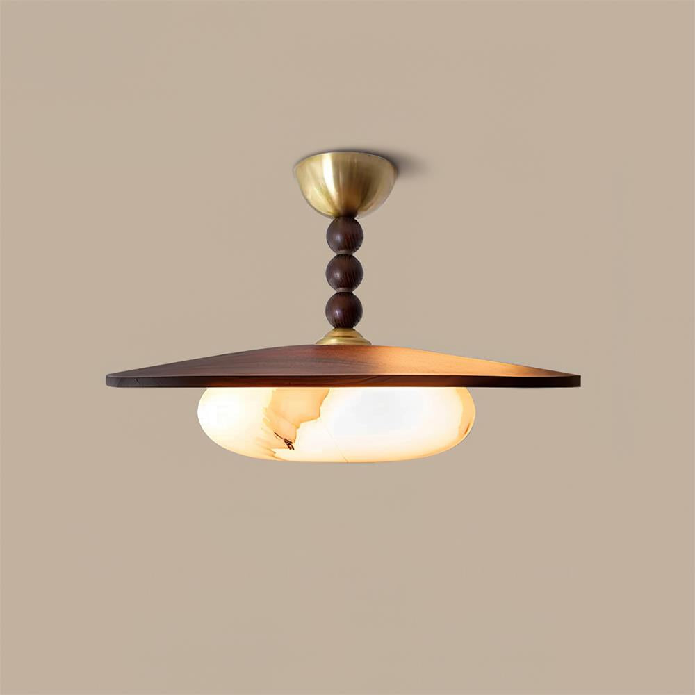 Walnut Alabaster Ceiling Light