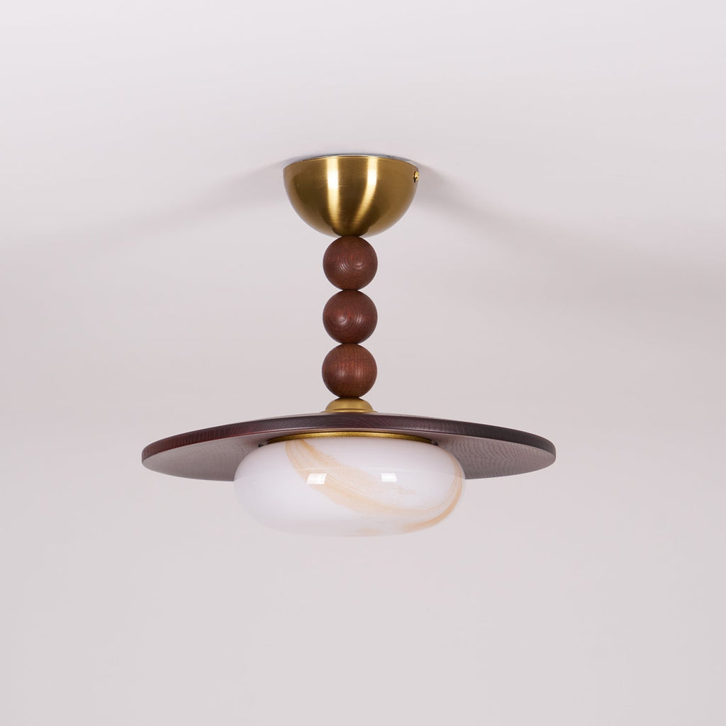 Walnut Alabaster Ceiling Light