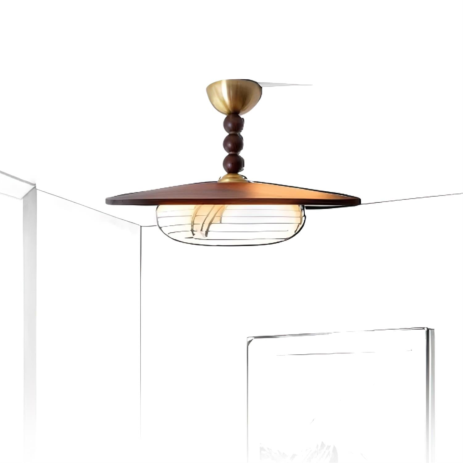 Walnut Alabaster Ceiling Light
