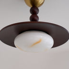 Walnut Alabaster Ceiling Light