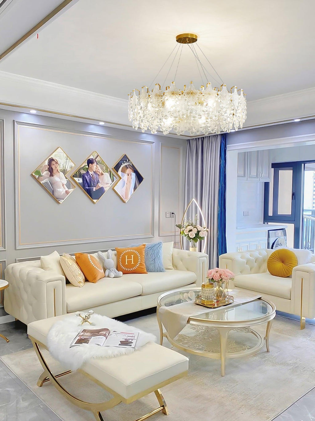 Celestia Crystal Cascade Chandelier